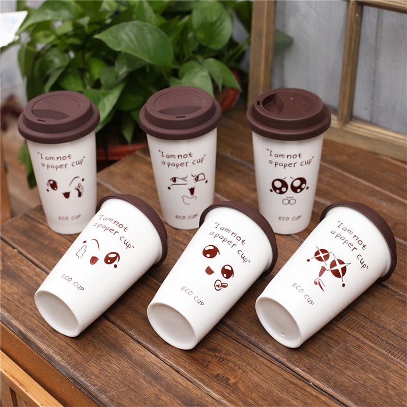 Creative Cute Expression Ceramic Mugs Water Container Cup