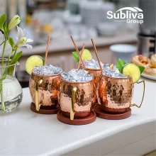 Moscow Mule Mug Copper Plated Barrel Hammered Coffee Mug