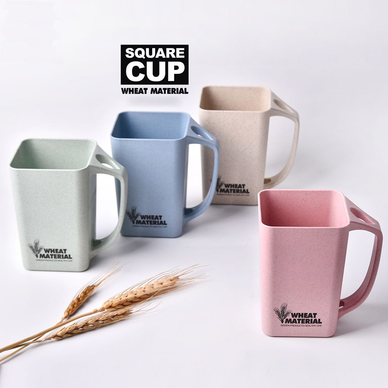 Square Wheat Straw Coffee Mug
