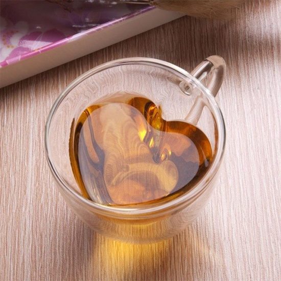 Heart Love Shaped Double Wall Coffee Mug