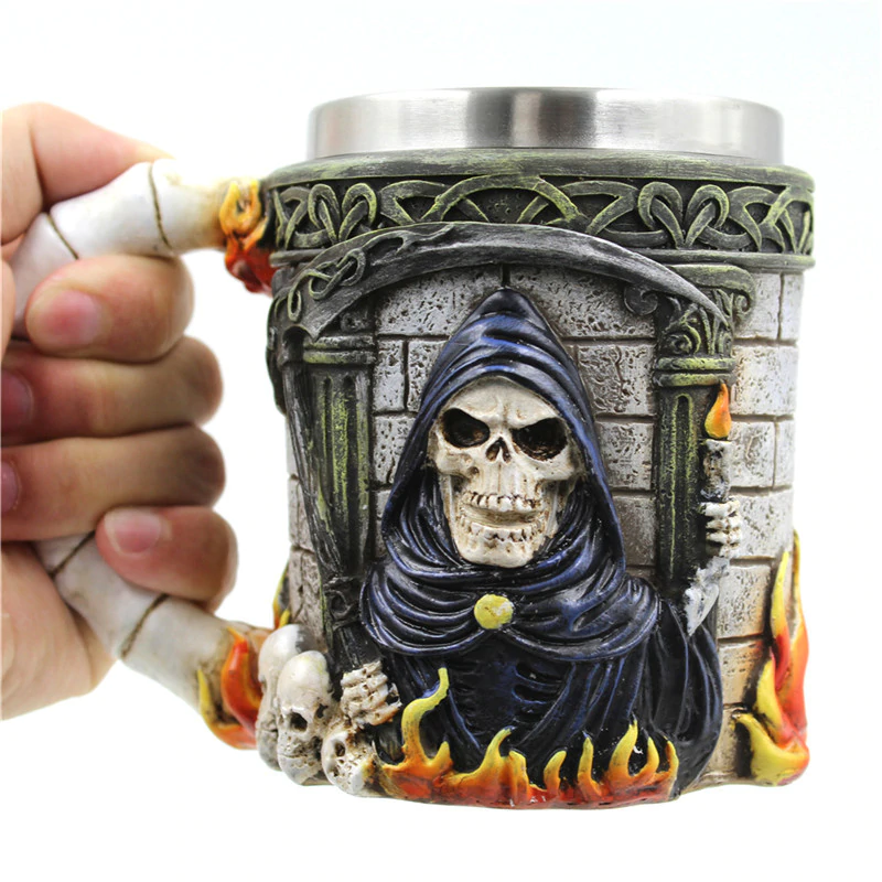 Stainless Steel Tea Mug Grim Reaper Coffee Mug