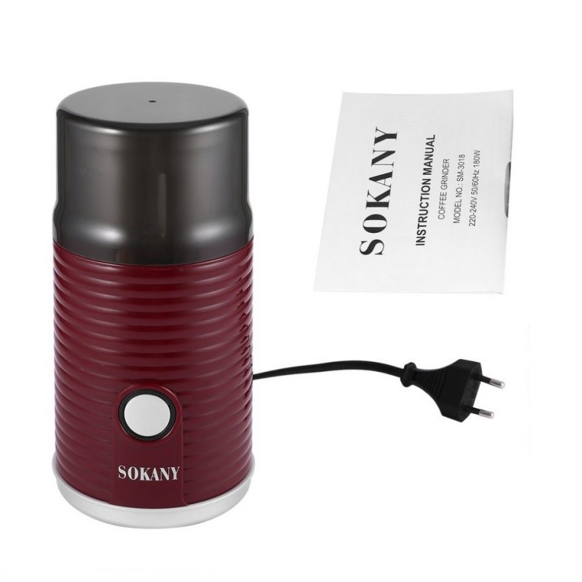 Sokany Electric Coffee Grinder Stainless Steel Blades