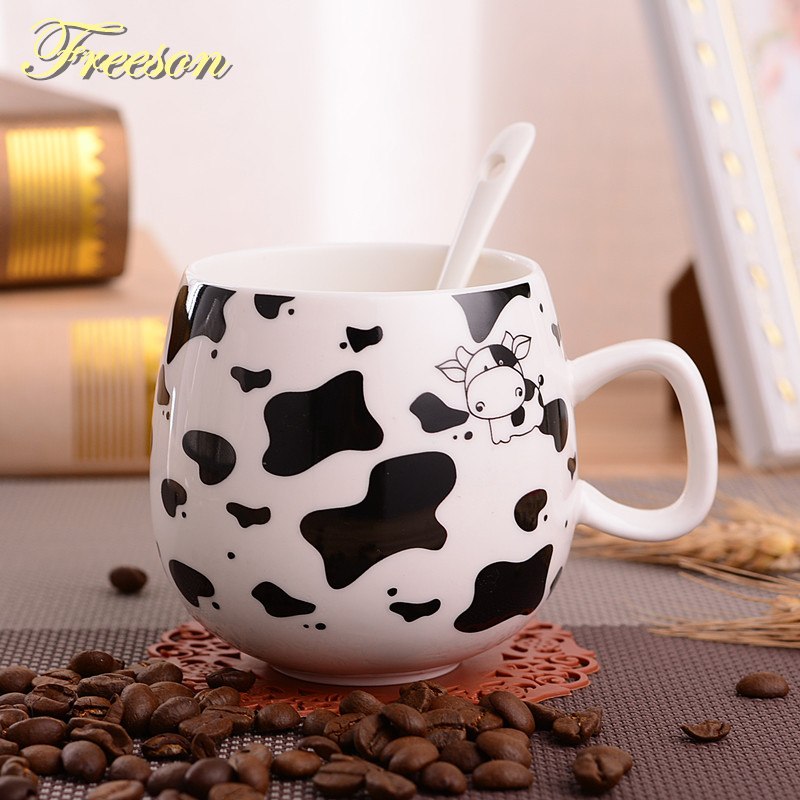 Cute Cow Porcelain Coffee Mug 300ml Ceramic Tea Mug