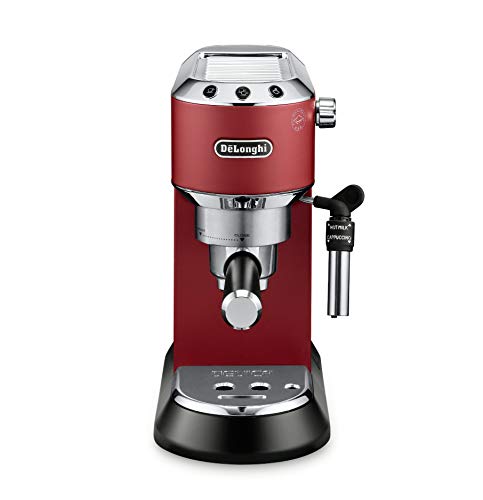 DeLonghi America Dedica Deluxe 15-Bar Pump Espresso Machine, Red