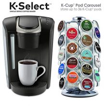 Black and K-Cup Pod Carousel Coffee Machine Accessory