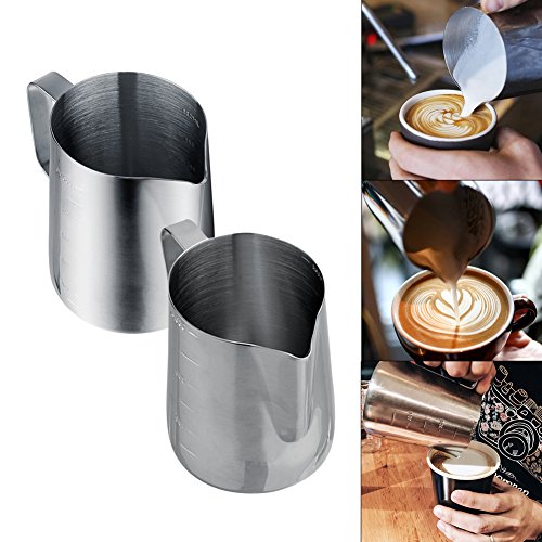 Milk Pitcher - 350 600ml Thickened Stainless Steel Espresso Coffee Milk Cup