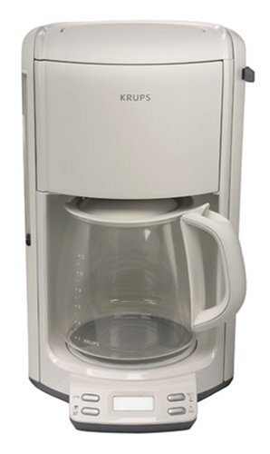 Krups FME2-11 Programmable Coffeemaker with Glass Carafe, 12-Cup, White