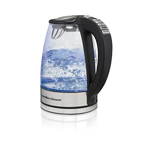 Hamilton Beach Glass Electric Kettle with 6 Programmed Adjustable