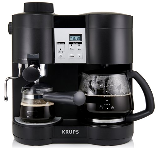 KRUPS XP1600 Coffee Maker and Espresso Machine Combination, Black