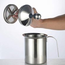 800ml Stainless Steel Milk Frother Double Mesh Milk Creamer