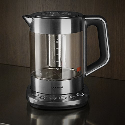 Viante Electric Glass Tea Maker Kettle with removable Tea Infuser