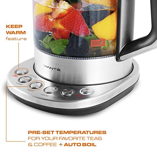 VIANTE Digital Electric Tea Kettle Infuser Temperature Control KET-100 NEW
