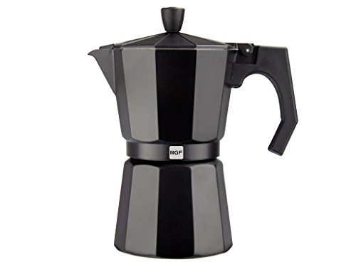 Magefesa Kenia Aluminum 3 Cups Coffee Maker, Black