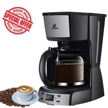 Coffee Maker 12 Cup Programmable Smart Drip Coffeemaker Coffee Brew Machine with 1.8L Glass Carafe Black by Posame