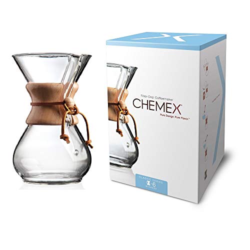 Chemex Classic Series, Pour-over Glass Coffeemaker, 6-Cup - Exclusive Packaging