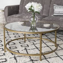 Best Choice Products 36in Round Tempered Glass Coffee Table