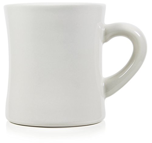 Serami 14oz Bistro White Mugs for Coffee or Tea. Large Handles and Ceramic  Construction, Set of 4