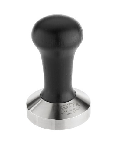Motta Professional Flat Base Coffee Tamper with Black Handle, 57mm