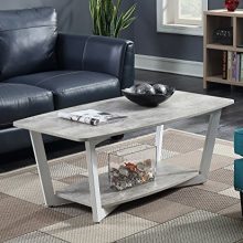 Convenience Concepts Graystone Stone Coffee Table Gray/White