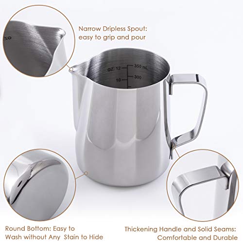 Espresso Milk Frothing Pitcher 12oz with Latte Art Pen SALE Coffee ...