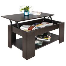 Compartment and Storage Shelves Pop-Up Storage Cocktail Table