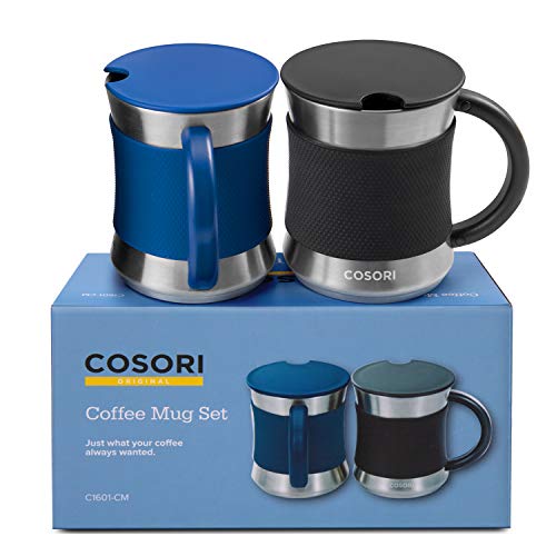 COSORI Coffee Mug with Lids Set of 2