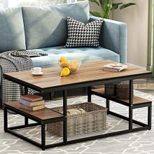 Tribesigns Modern Coffee Table, 48" Cocktail Table with Open Storage Shelf