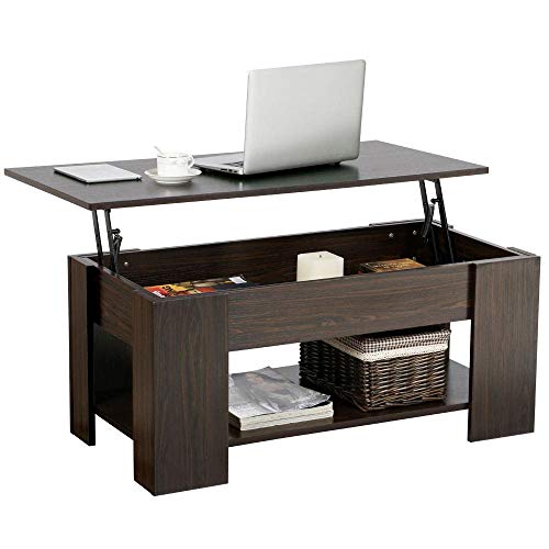 Lift up Top Coffee Table with Under Storage Shelf