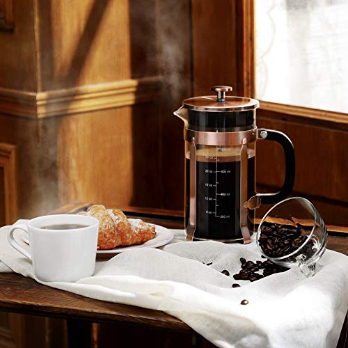 Coffee Gator French Press | Thermal Insulated Coffee Press | Silver - 34 oz