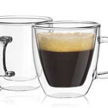 JoyJolt Savor Double Wall Insulated glasses Espresso Mugs Set of 2, 5.4-Ounces