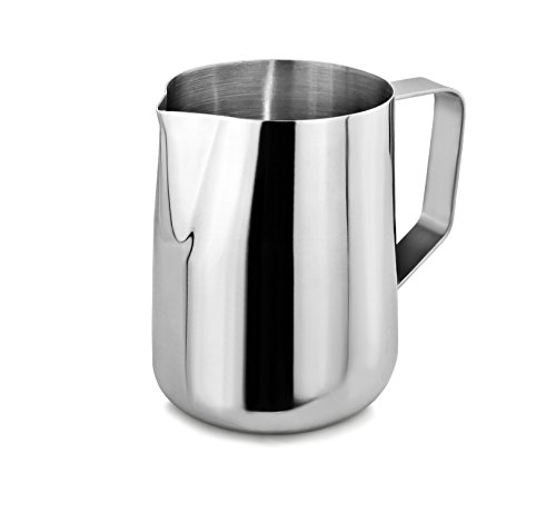Commercial Grade Stainless Steel 18/8 Frothing Pitcher, 20 oz, Silver