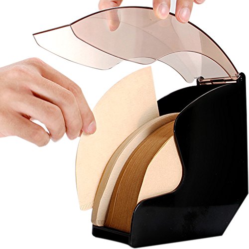 WINGOFFLY Coffee Filter Paper Holder with Cover Acrylic