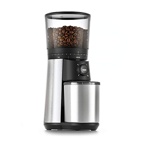 OXO Conical Burr Coffee Grinder with 4 oz Silver Canyon Coffee