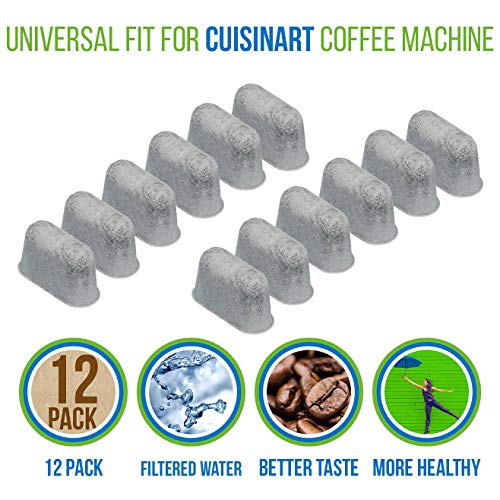 PURE GREEN 12-Pack of Cuisinart Compatible Replacement Charcoal Water Filter