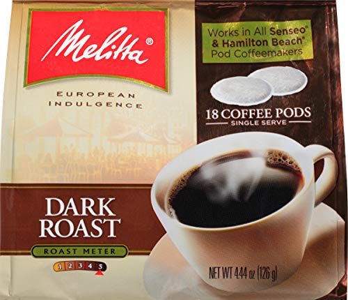 Melitta Coffee Pods for Senseo & Hamilton Beach Pod Brewers, Dark Roast