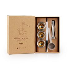 Stainless Steel Refillable Capsules Reusable Pods Compatible with Most Nespresso