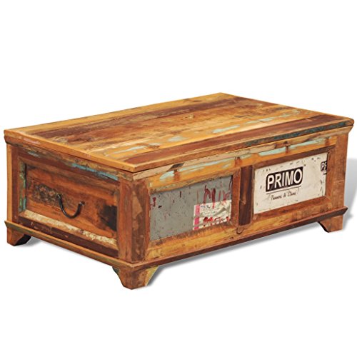 Festnight Vintage Storage Cabinet Box Reclaimed Wood Coffee Table