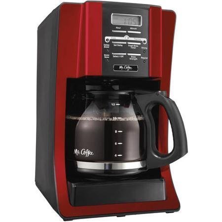 12-Cup Programmable Settings Programmable Coffee Maker, Red