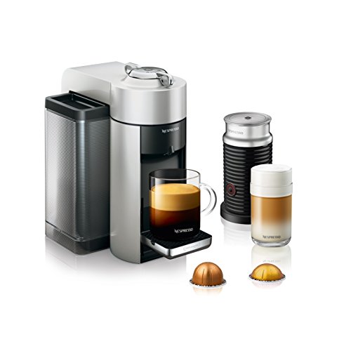Nespresso Vertuo Evoluo Coffee and Espresso Machine with Aeroccino by De'Longhi, Silver