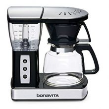 One-Touch Coffee Maker Featuring Glass Carafe and Warming Plate