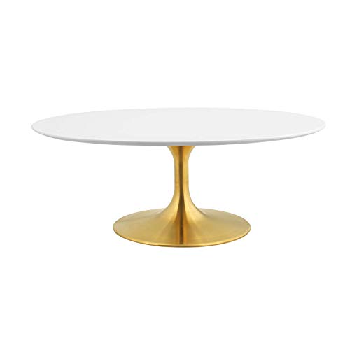 Club Lobby Coffee Table, Metal Steel Wood, Gold White