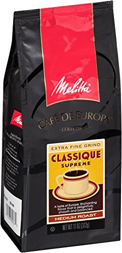 Melitta Café de Europa Gourmet Coffee, Classique Ground, Medium Roast, 11-Ounce (Pack of 3)