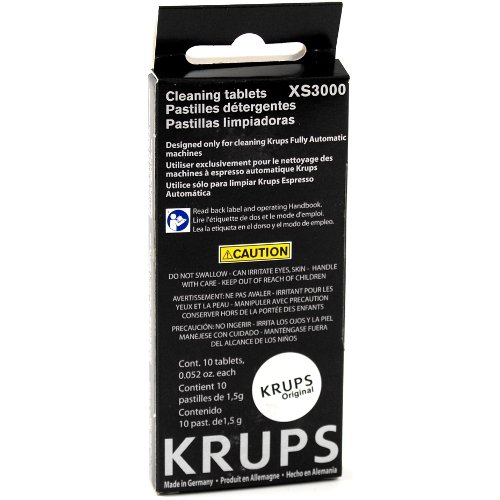 Krups 10 Cleaning Tablet Pack for Compact Fully Automatic Espresso Machines, Set of 3