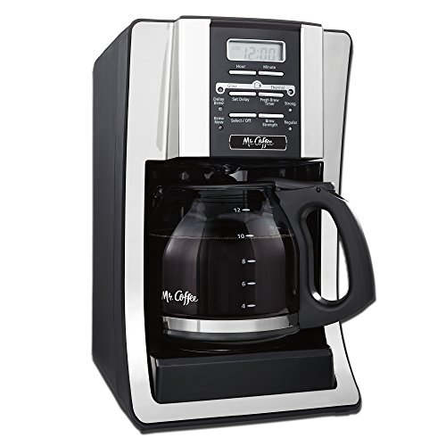 Mr. Coffee 12-Cup Programmable Coffee Maker with Thermal Carafe Option, Chrome