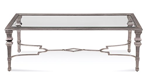 Bassett Mirror Company Rectangular Cocktail Table in Silver Leaf Finish