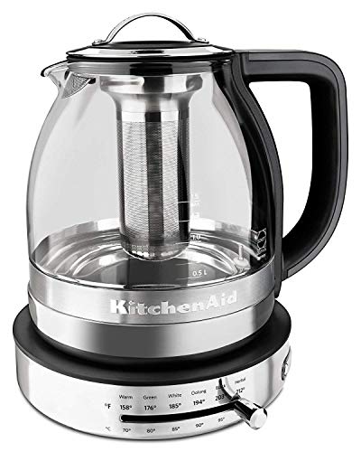 KitchenAid Electric Glass Tea Kettle, 1.5 L, Stainless Steel