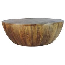 Coffee Table in Round Shape with Distressed Finish