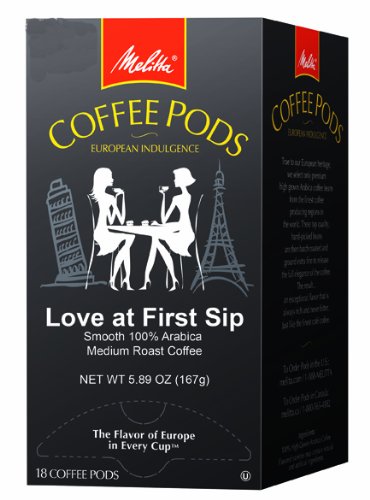 Melitta Coffee Pods for Senseo & Hamilton Beach Pod Brewers, Love at First Sip, 18 Count (Pack of 4)