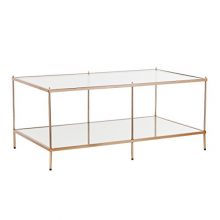 Metallic Gold Metal Frame with Glass Tops