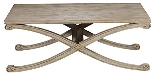 Bassett Mirror Company Rectangular Cocktail Table in Rustic White Finish